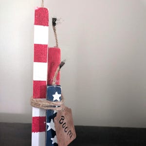 Handcrafted rustic patriotic July 4th firecracker set