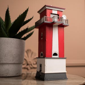 Handmade Wooden Gift - Lighthouse Figurine As A Nautical Home Decor