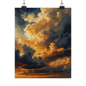 Pósteres verticales mate, obra de arte de nubes al atardecer, impresión decorativa para pared, decoración de oficina, póster moderno para habitación, regalo para amantes de la naturaleza.
