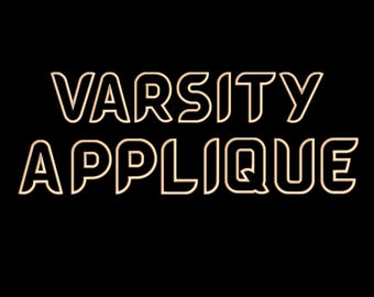 Varsity Applikation Stickerei Schrift: ONE, PES + More (6 Größen) digitaler Download