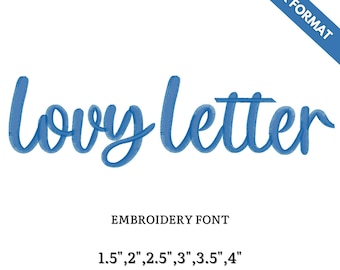 Cursive Machine Embroidery Font: Satin Stitch Script, 6 Sizes (Instant Download)