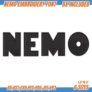 BX Embroidery Fonts, Nemo Font Embroidery, BX Embroidery Font Bundle, Embrilliance BX fonts, Machine fonts, Bx Font, Digital download