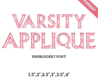 Varsity Applikation Schrift, Monogramm Design (Digitaler Download)