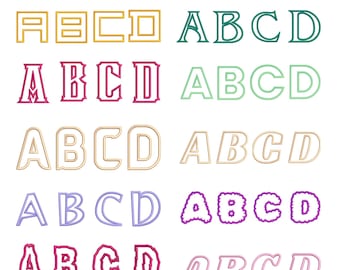 Applique Embroidery Font, 10 BX Alphabet Designs (Instant Download)