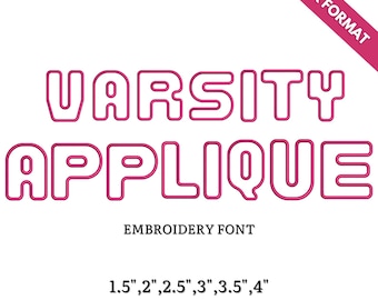 Varsity Applikation Stickschrift, SX-Format (Instant Download)
