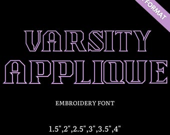 BX Varsity Applique Embroidery Font, Machine Embroidery Design, Monogram BX Font, Alphabet PES Font for Embroidery, Varsity Embroidery font