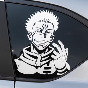 Sukuna Jujutsu Kaisen Vinyl Car Window Decal – White Anime Sticker
