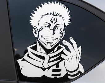 Sukuna Jujutsu Kaisen Vinyl Car Window Decal – White Anime Sticker