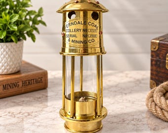 Vintage Brass Miner's Lamp | Ferndale Coal Colliery No. 3721 - Etsy