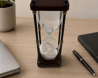 Personalized Sand Timer Gift, Engraved Hourglass, Custom Desk Decor, Anniversary Present, Office Keepsake, Wedding Gift