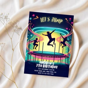 Trampoline Park Invitation, Any Age Let&#39;s Jump Birthday Party Invite, Jump Birthday Invitation, Jump Invite, Bounce House, Let&#39;s Jump Party