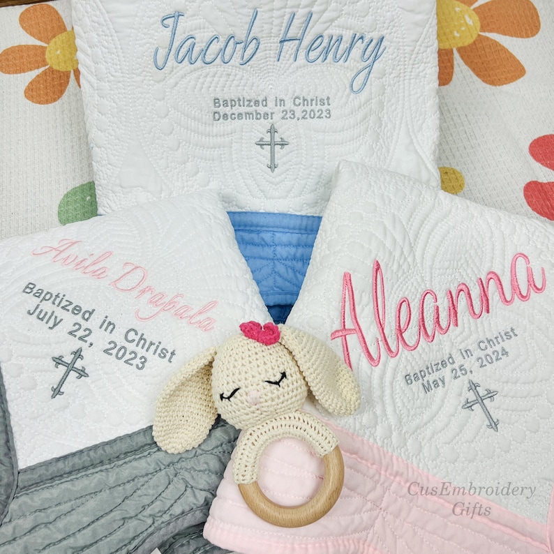 Personalized Embroidered Baptism Blanket-cross-baptism Blanket Shawl ...
