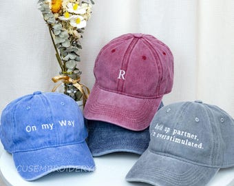 Retro Baseball Hat,Christmas Gift,Custom Text Hat,Custom Embroidered Hats,Unisex Baseball Cap,Text Hat
