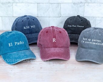 Gorra de béisbol vintage, regalo personalizado, gorra de camionero personalizada, gorra bordada con texto personalizado, gorra con frase genial
