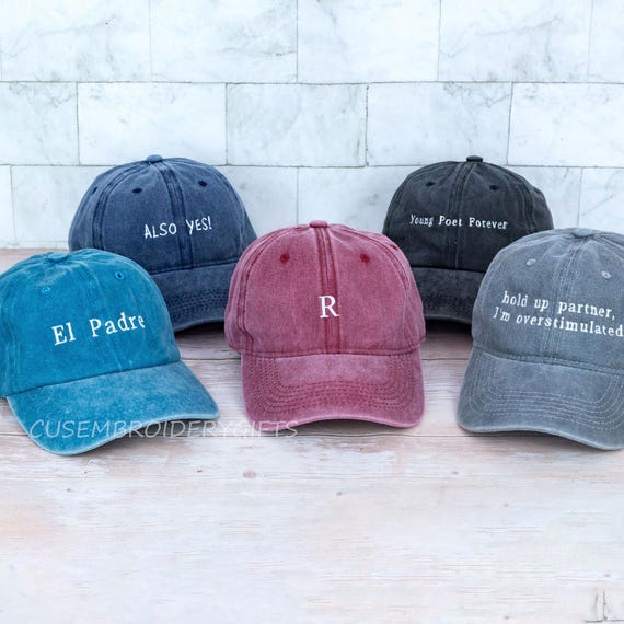 Vintage Baseball Hat,Personalized Gift,Custom Trucker Hat,Custom Text Embroidered Hat,Cool Quote Cap