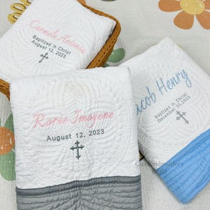 Baptism quilt, Blessing Baby Quilt, Christening Quilt, Personalized Baby Blanket, Crib Blanket, Baby Shower Gift