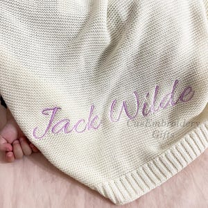 Personalized Knit Baby Blanket, Custom Baby Blanket, Embroidered Baby Name, Baby Blanket Keepsake, Unique Baby Shower Gift