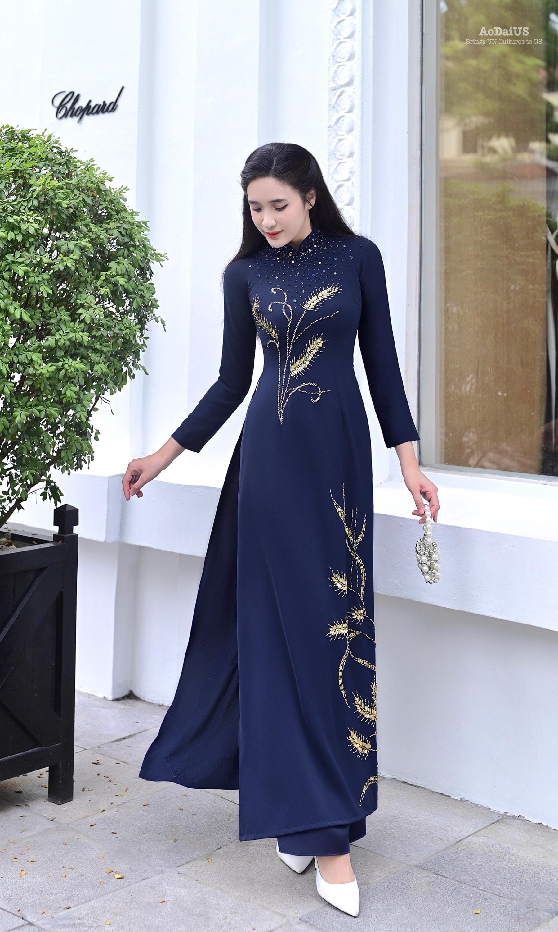 Golden Wheat Ao Dai | Vietnamese Traditional Dress