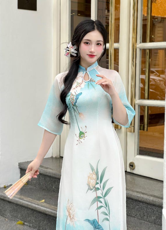 blue dress white lotus The White Lotus Season 3 (2025) Kate Bohr Women Blue Dress Cosplay Costume main image 1