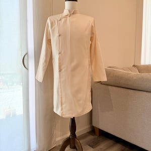 Beige Vietnamese Men&#39;s Ao Dai | Men Ao Dai for Groomsmen | Traditional Vietnamese Ao Dai for Men F18