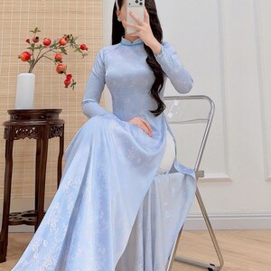 modern daos dress Dao Dai Wormsilk o Di Set with beaded By Tam. Dao i Wormsilk Modern o