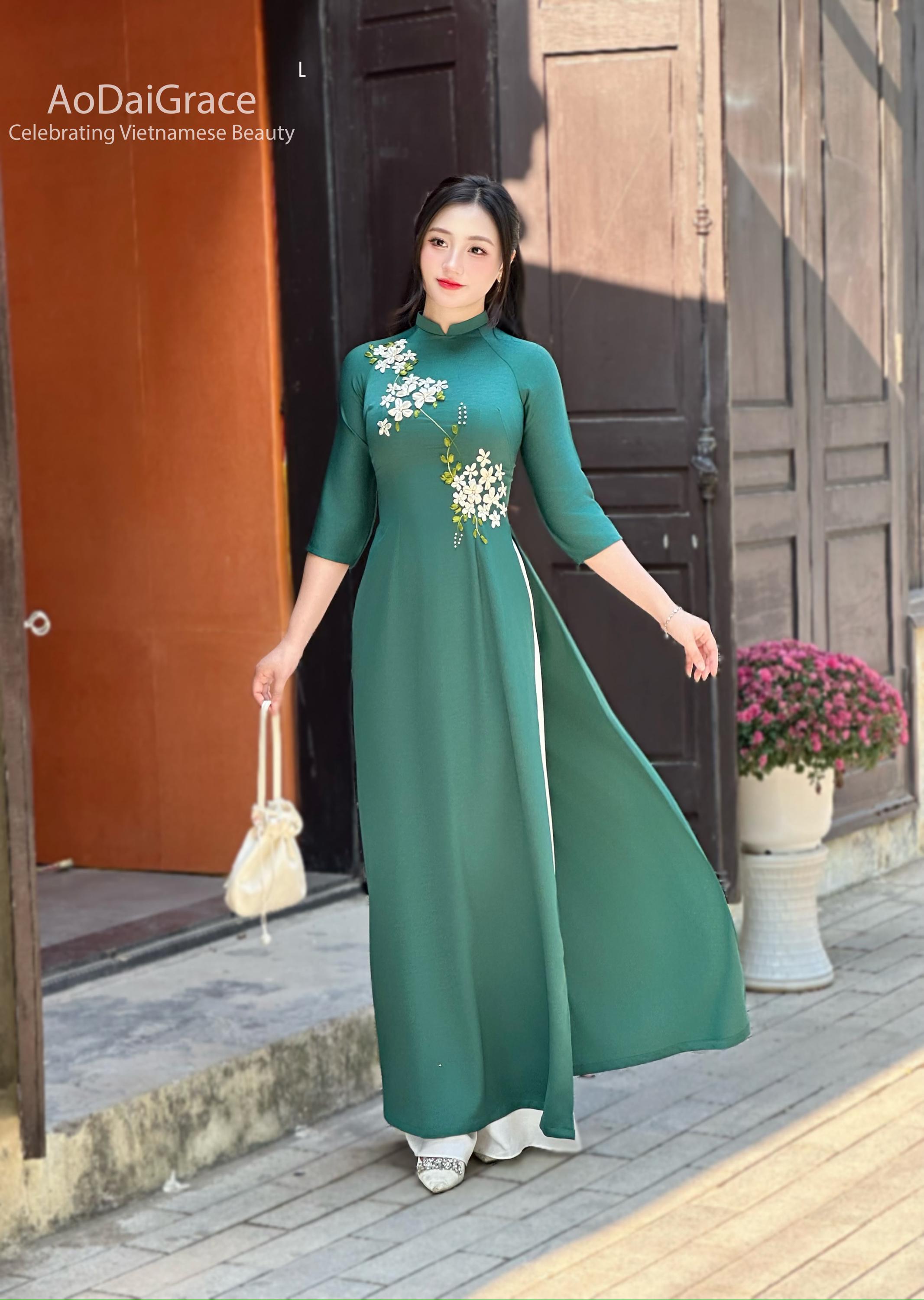 Green Vietnamese Ao Dai - Etsy