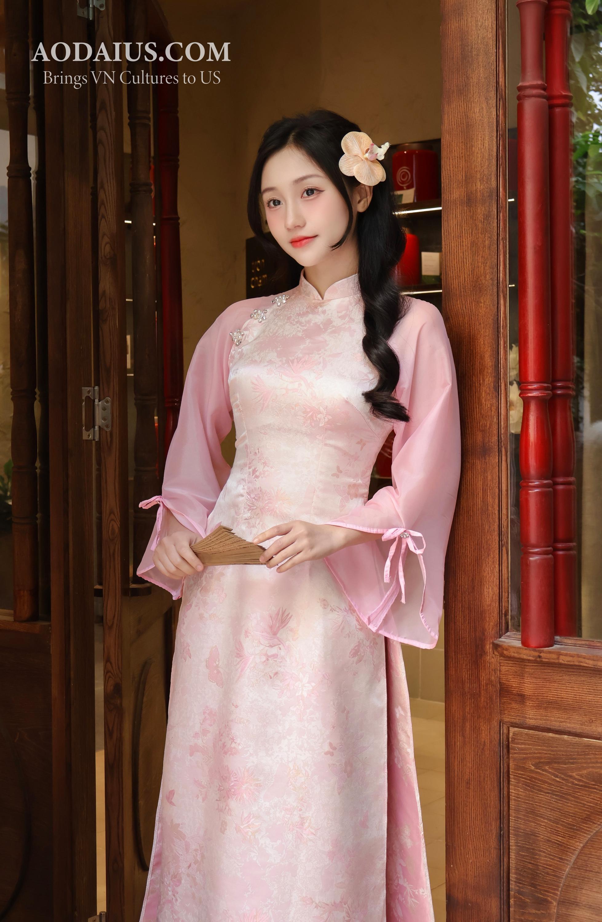 asian princess dress Trumpet Sleeve Floral Embroidery Girl's Han Chinese Costume Princess Dress Green / 15