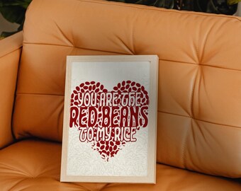 Red Beans & Rice Romantic Kitchen Print | New Orleans Wall Art