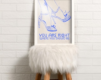 High Heels "Right Where You Should Be" Blue Sketch | Instant Wall Art (Digital Download)