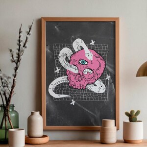 Skull & Snake Grunge Maximalist Poster (Digital Download)