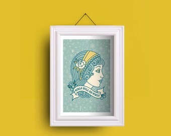 Girls Will Be Girls Flash Tattoo Banner Print | Digital Download
