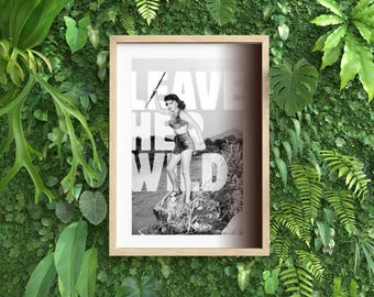 Leopard Print Cave Woman Riot Poster | Printable Wall Art