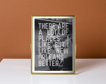 Bob Dylan Quote "Like New Orleans Better" Vintage Jazz Poster | Digital Download