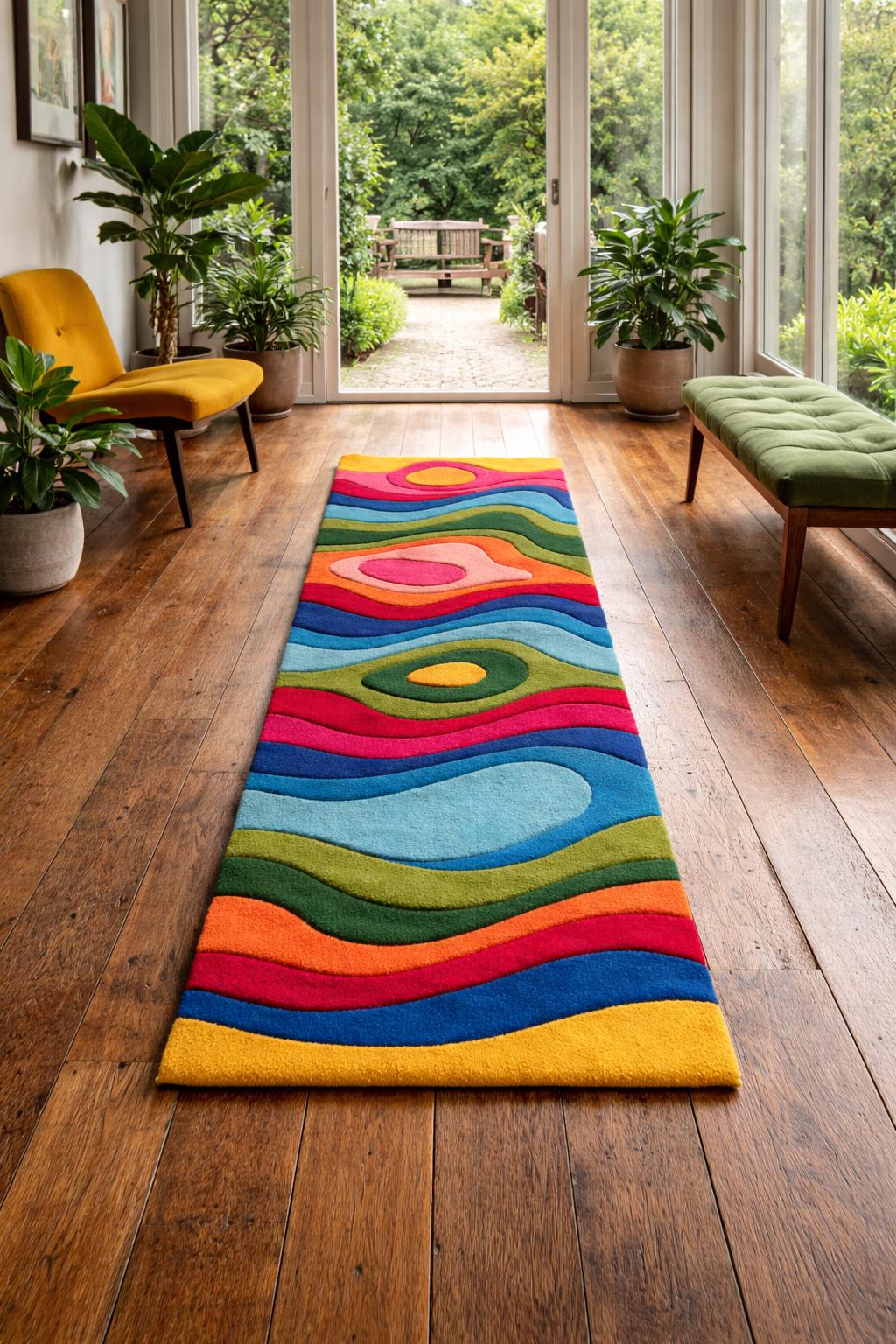 Funky Rugs , Hand-tufted Wool Runner Rug ,colorful Runner Rug , Custom ...