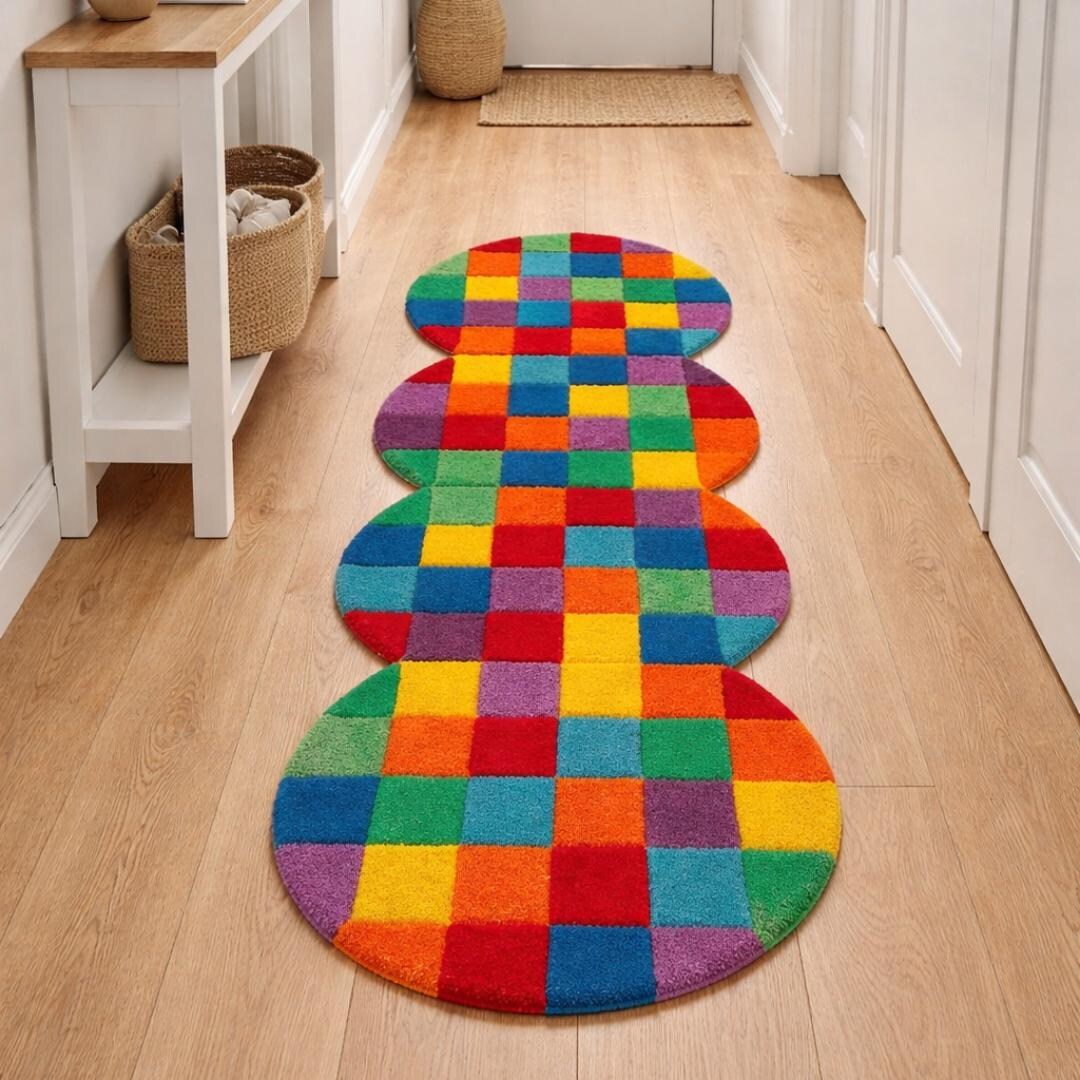Funky Rugs, Colorful Rugs, Checkered Area Rug, Cool Funky Hallway Rug ...