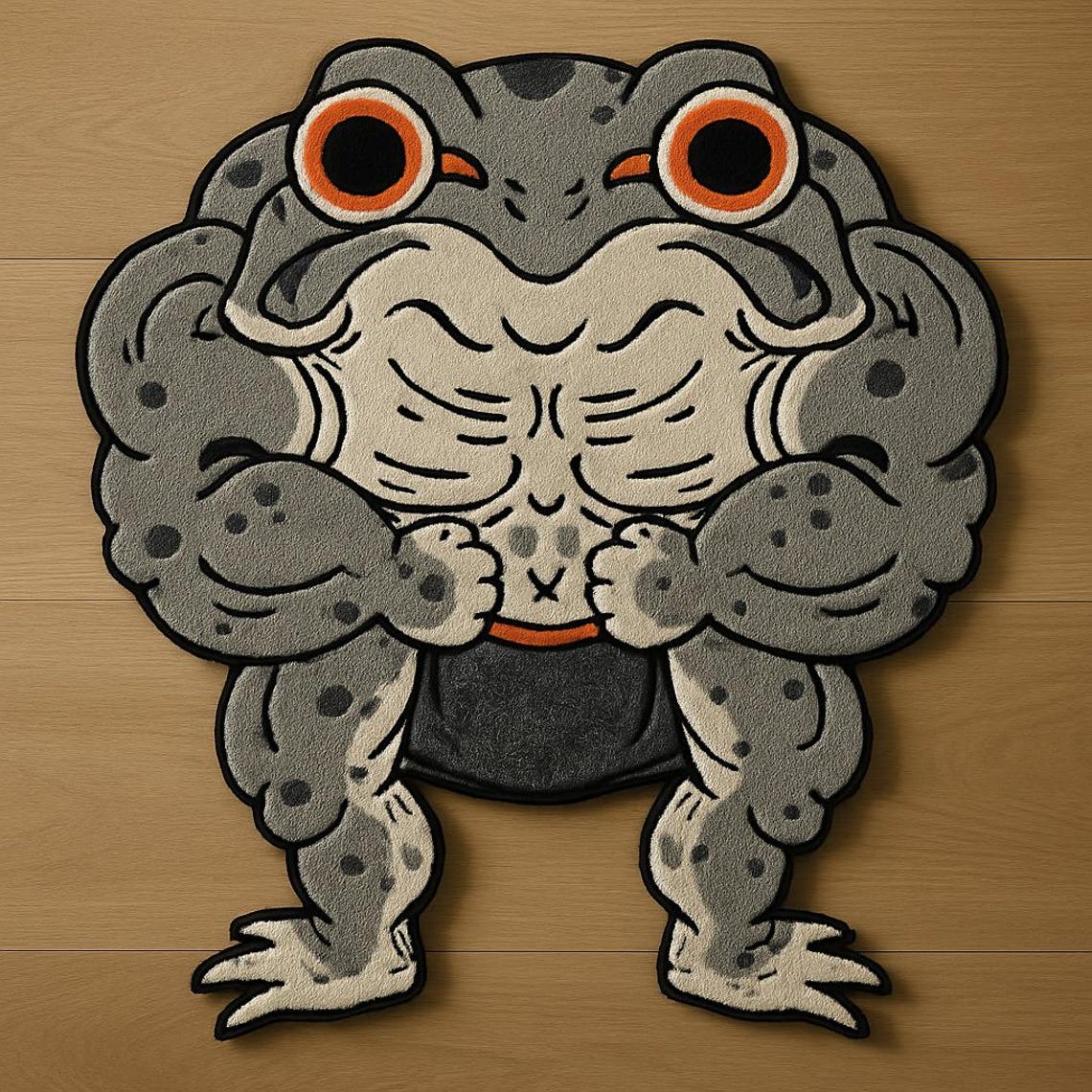 Frog Rug Tufted Kaeru Frog Rug – Hand-tufted Wool Area Rug, Japanese Tattoo Inspired ...