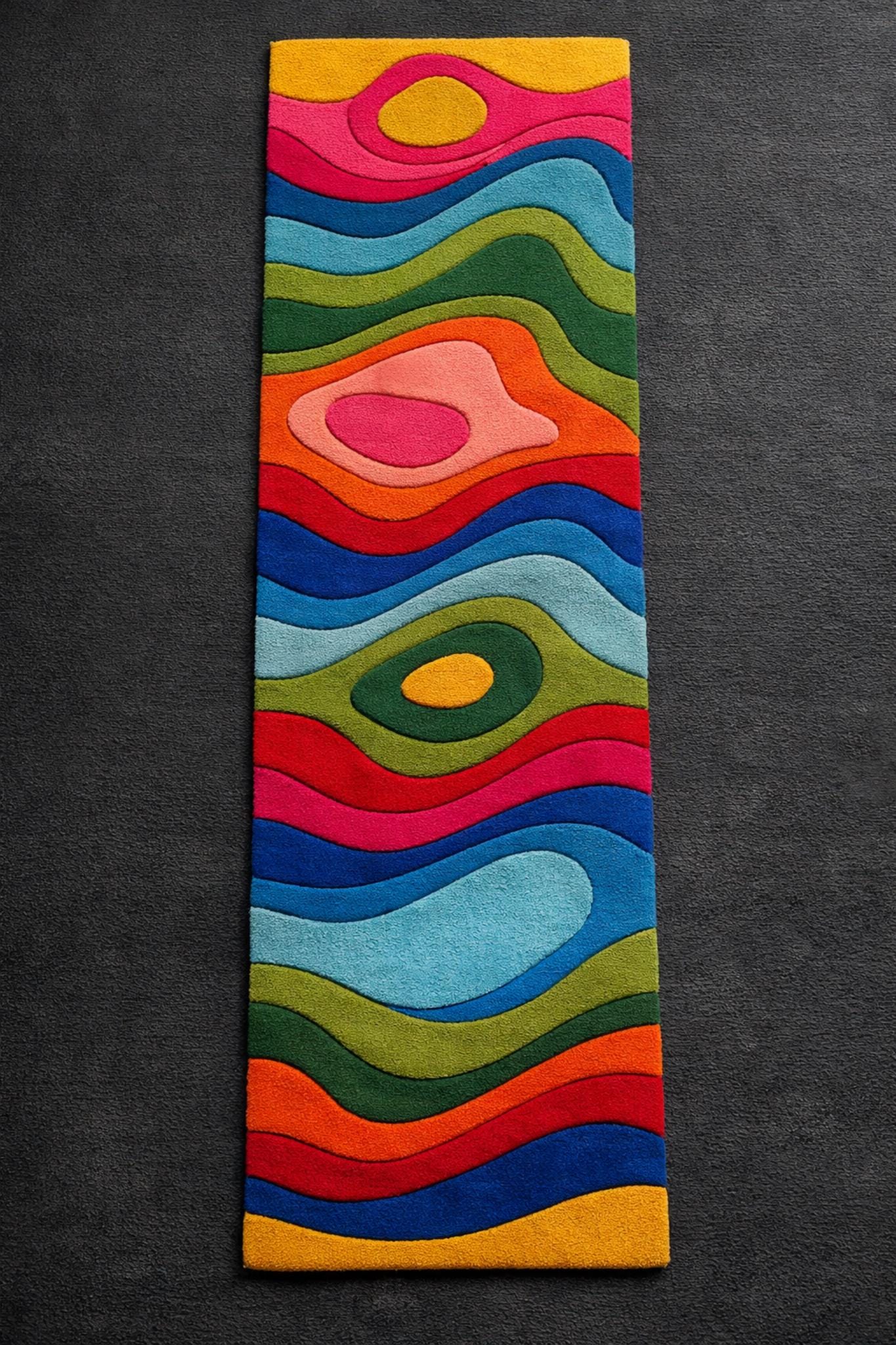 Funky Rugs , Hand-tufted Wool Runner Rug ,colorful Runner Rug , Custom ...