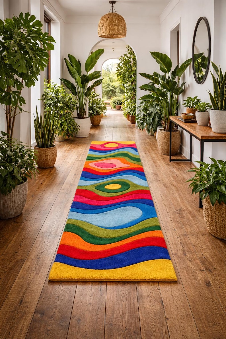 Funky Rugs , Hand-tufted Wool Runner Rug ,colorful Runner Rug , Custom ...