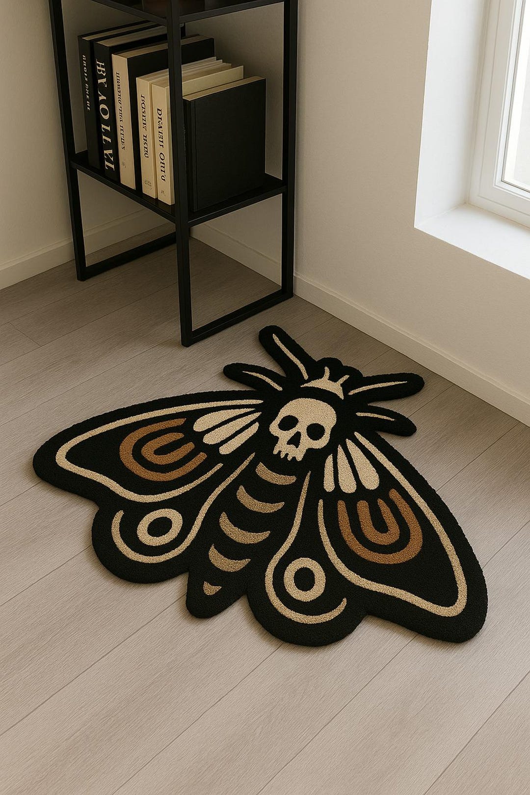 Hand-tufted Death's Head Moth Rug: Gothic Skull Decor - Etsy