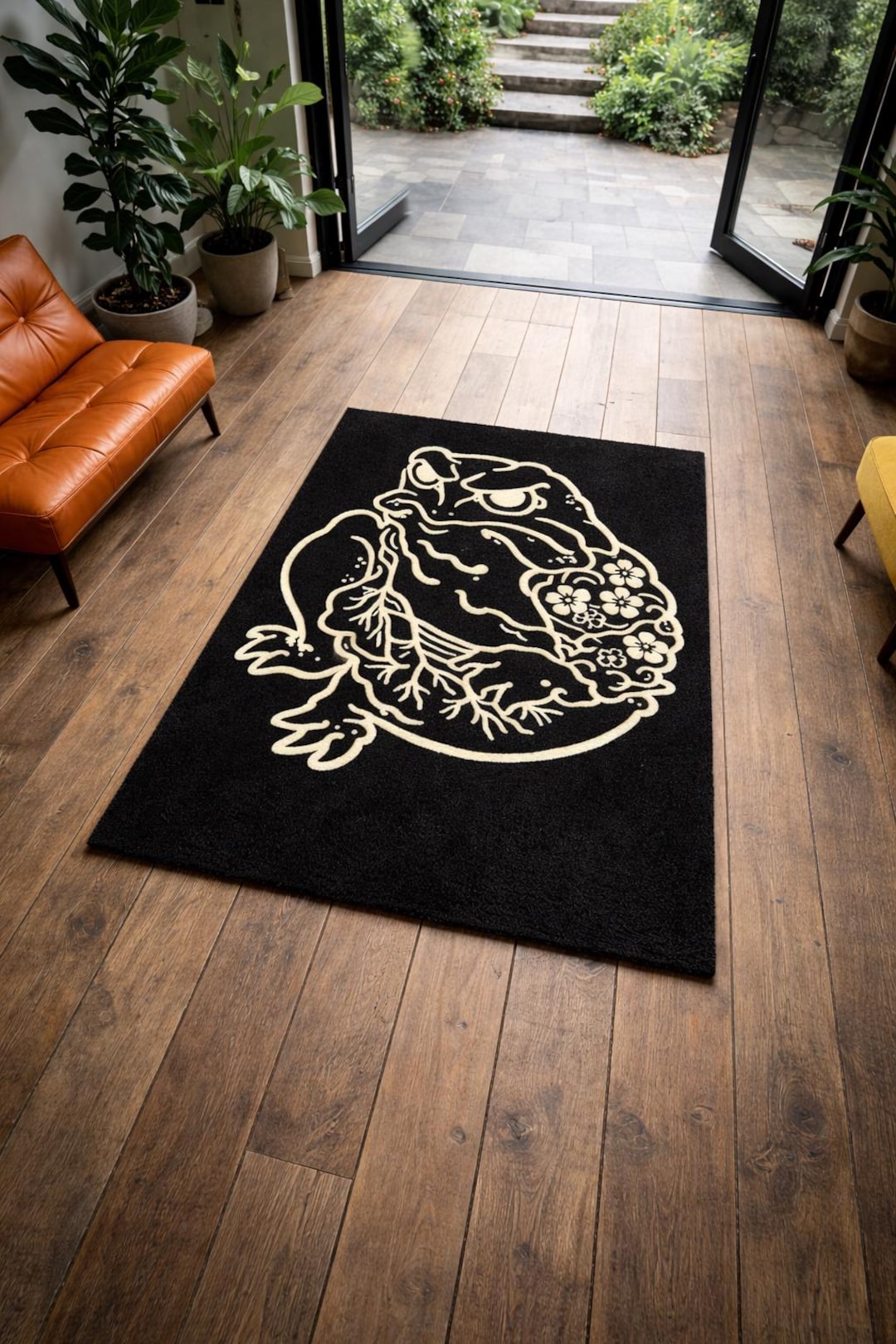 Tatto Rug Japanese Tattoo Rug, Kaeru Hand Tufted Rug, Anime Frog Rug Traditional ...