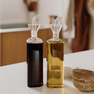 Glass Oil and Vinegar Dispenser Set: 500ml Cruet Bottles