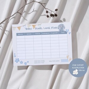 Baby Shower Game City, Country, River, Baby Shower Activity, Baby Shower, Baby Shower Guessing Game, Rainbow Boho, Digital Download