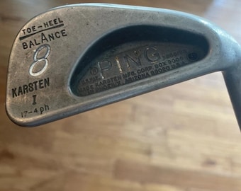 PING Golf Karsten I (1) zwarte stip # 8 hakbalans ijzeren stalen neus - vintage