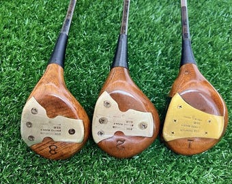 Vintage Stan Thompson *Hecho a mano* 1, 2, 3 Madera SET Mano derecha, Acero, Hecho en EE. UU.
