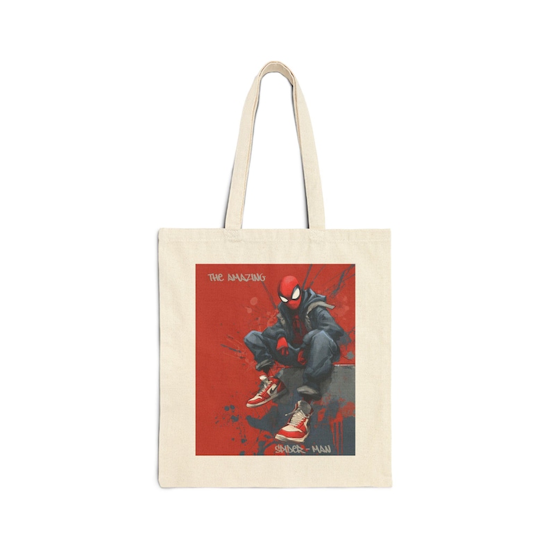 Spider-Man Poster Art Tote Bag | Comic Hero Canvas Tote image 1