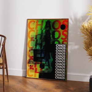 Chaos typografische Wandkunst | Chaotische Poster | Anarchie Wand Kunst Druck | Chaotische Wandkunst für den Rebellen in dir!