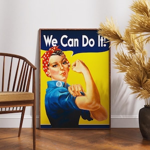 We Can do it World War 2 Propaganda poster | Iconic WW2 Propaganda Wall Art | World At War | Allied Forces wall art | American Land Girl art