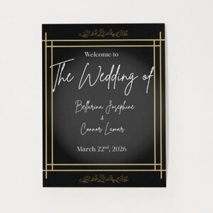 Wedding Welcome Sign, Gatsby Themed - Digital Download