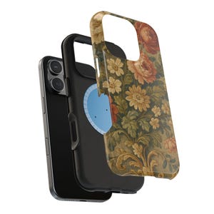 French Tapestry MagSafe Phone Case: Vintage Floral Design