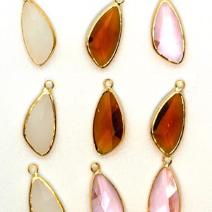 Glass Pendant Colorful Teardrop-Shaped Charms DIY Jewelry Making for Necklace, Bracelet, Earring Findings size 21x10 mm